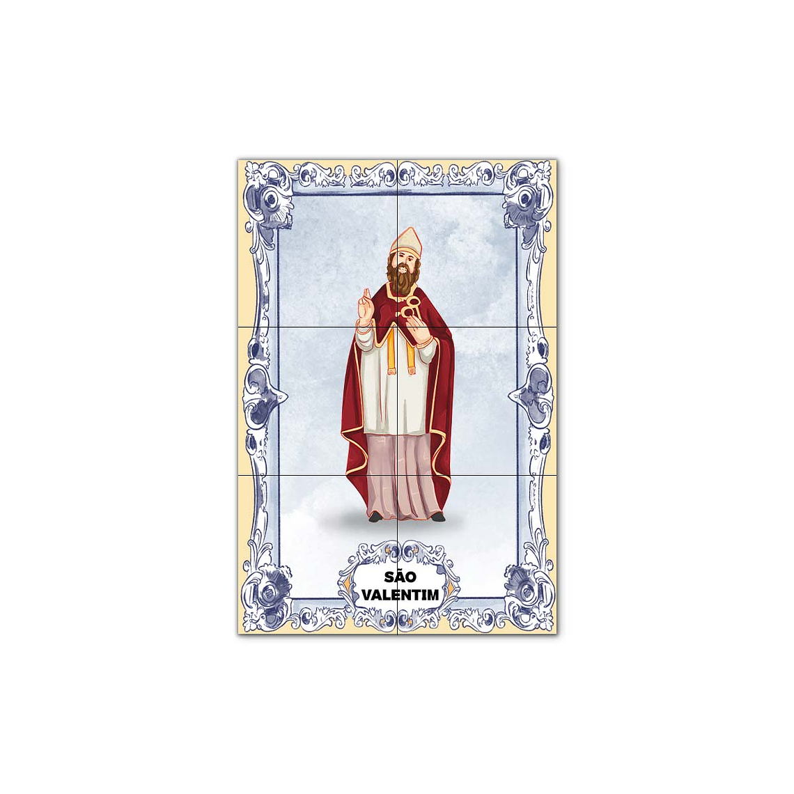 Painel de Azulejos de São Valentim 30 cm x 45 cm 1