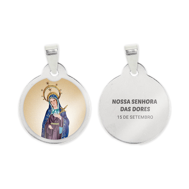 Medalha de aço de Nossa Senhora das Dores 