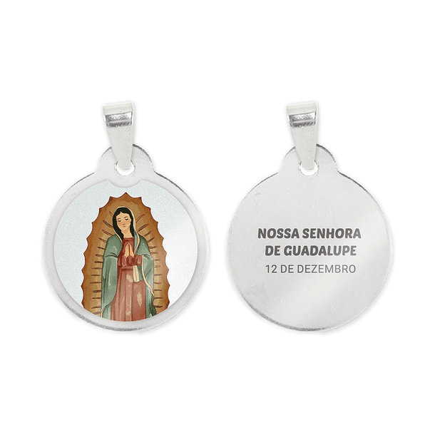 Medalha de aço de Nossa Senhora de Guadalupe 