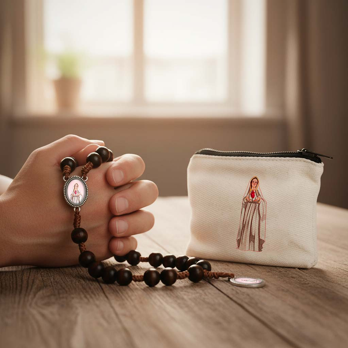 Carteira e Terço de Nossa Senhora do Coração 5