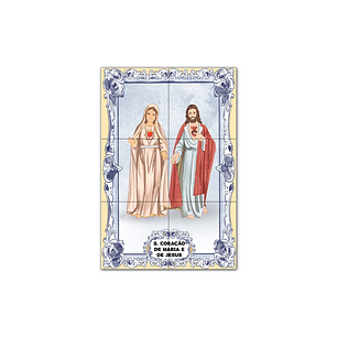 Sacred Heart of Mary and Jesus Tile Panel 30 cm x 45 cm