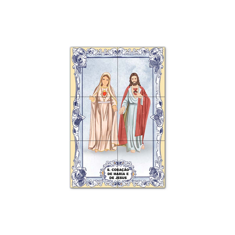 Azulejos do Sagrado Coração de Maria e de Jesus 30 cm x 45 cm 1