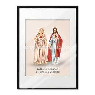 Sacred Heart of Jesus and Mary Poster
