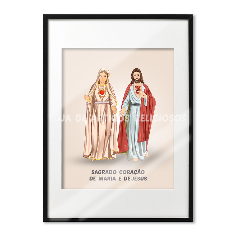 Póster del Sagrado Corazón de Jesús y María 1