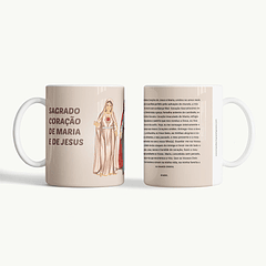 Caneca de Sagrado Coração de Maria e de Jesus
