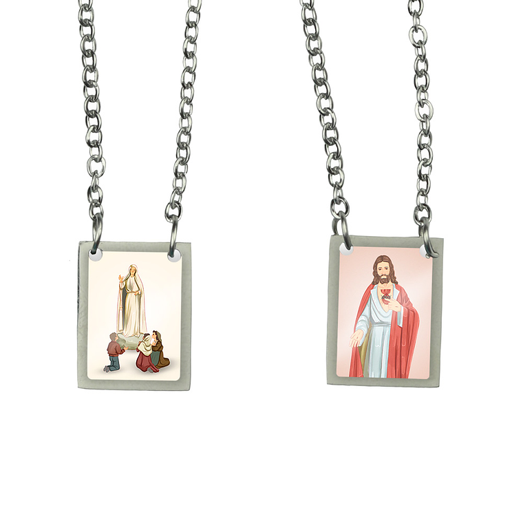 Steel scapular commemorating the Apparition of Fátima 1