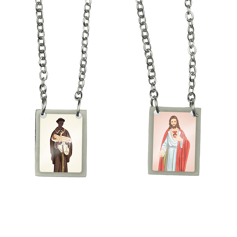 Escapulário de aço de São Benedito 1