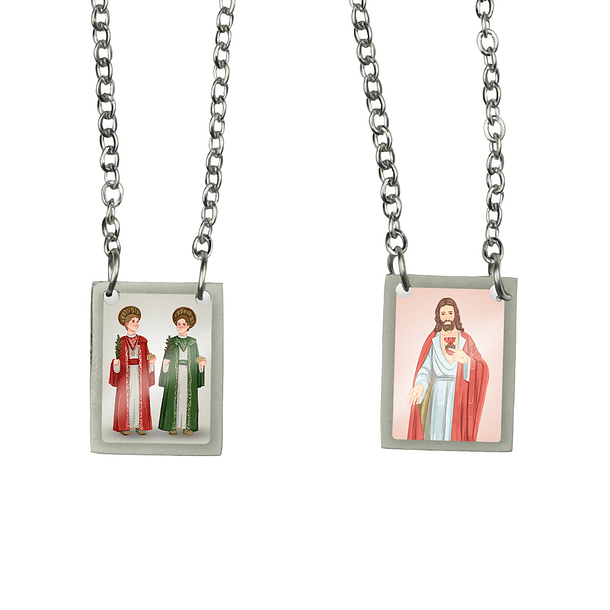Saint Cosmas and Damian Stainless Steel Scapular 1