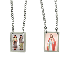 Scapulaire en acier de sainte Jacinthe et de Saint François Marto
