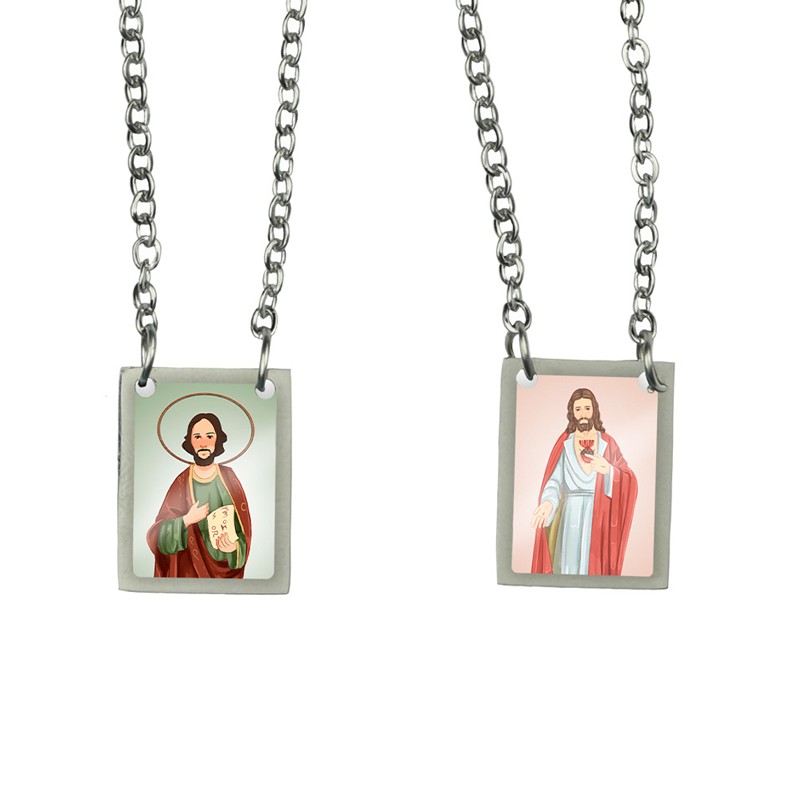 Saint Luke the Evangelist Stainless Steel Scapular 1