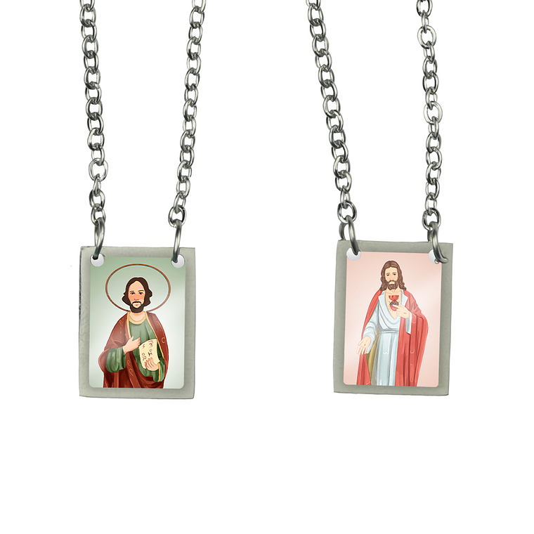 Saint Luke the Evangelist Stainless Steel Scapular 1