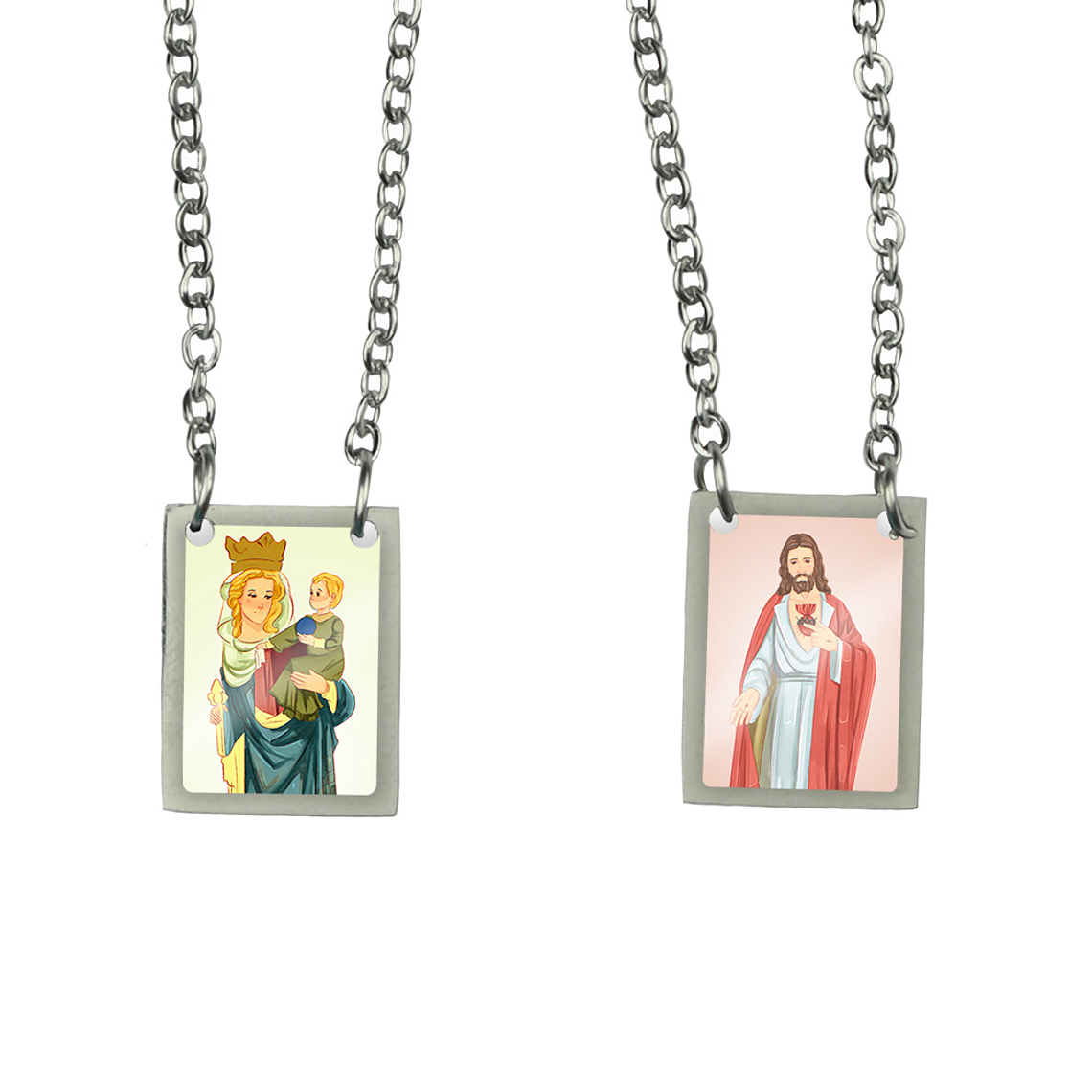 Our Lady of Paris Stainless Steel Scapular 1