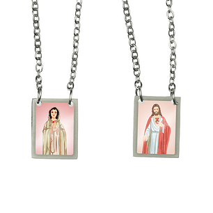 Mystic Rose Stainless Steel Scapular