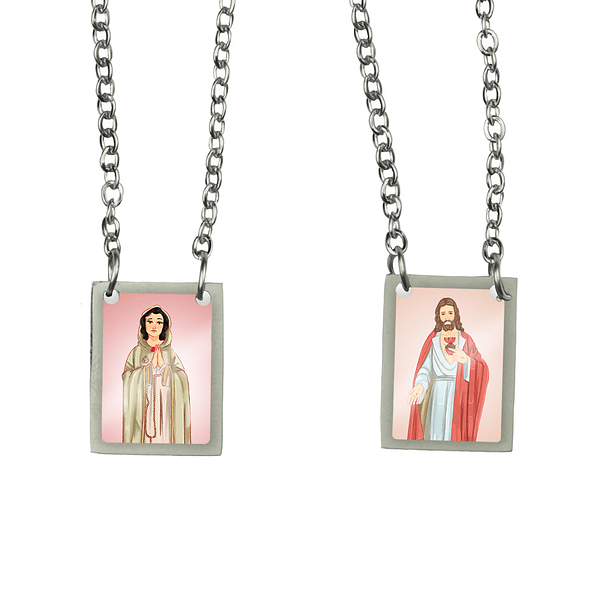 Mystic Rose Stainless Steel Scapular 1