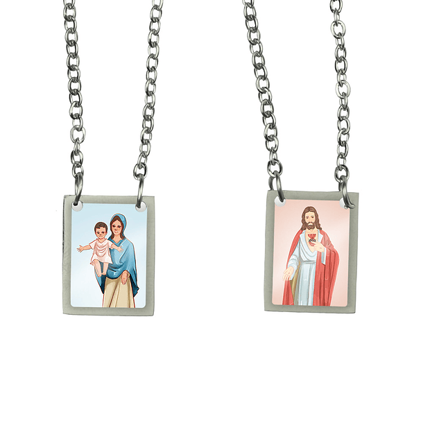 Escapulário de aço de Nossa Senhora da Alegria 1