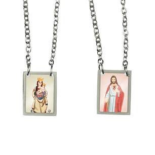 Our Lady of Almudena Stainless Steel Scapular