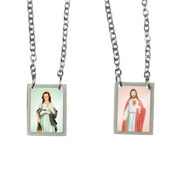 Our Lady of the O Stainless Steel Scapular 1