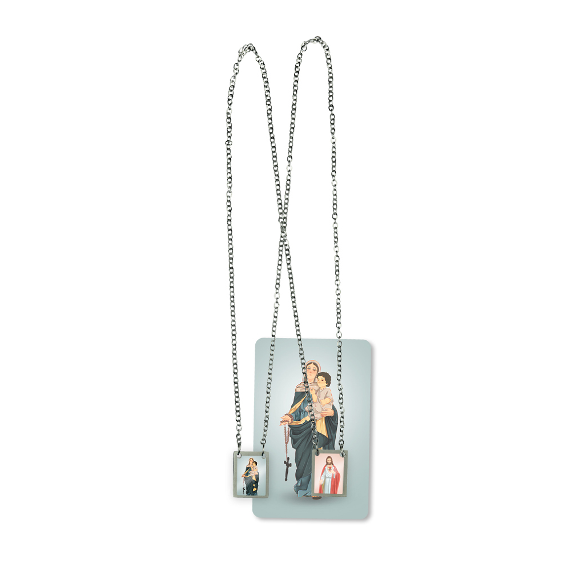 Our Lady of the Rosary Stainless Steel Scapular 2