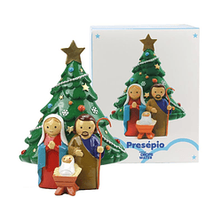 Christmas Pine Tree and Holy Family