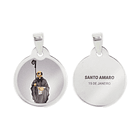 Fio e medalha de Santo Amaro em aço inoxidável 2