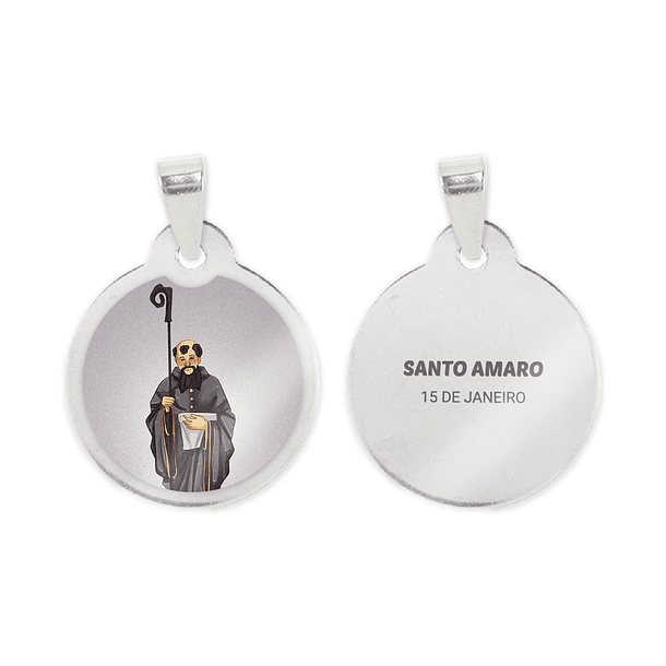 Fio e medalha de Santo Amaro em aço inoxidável 2