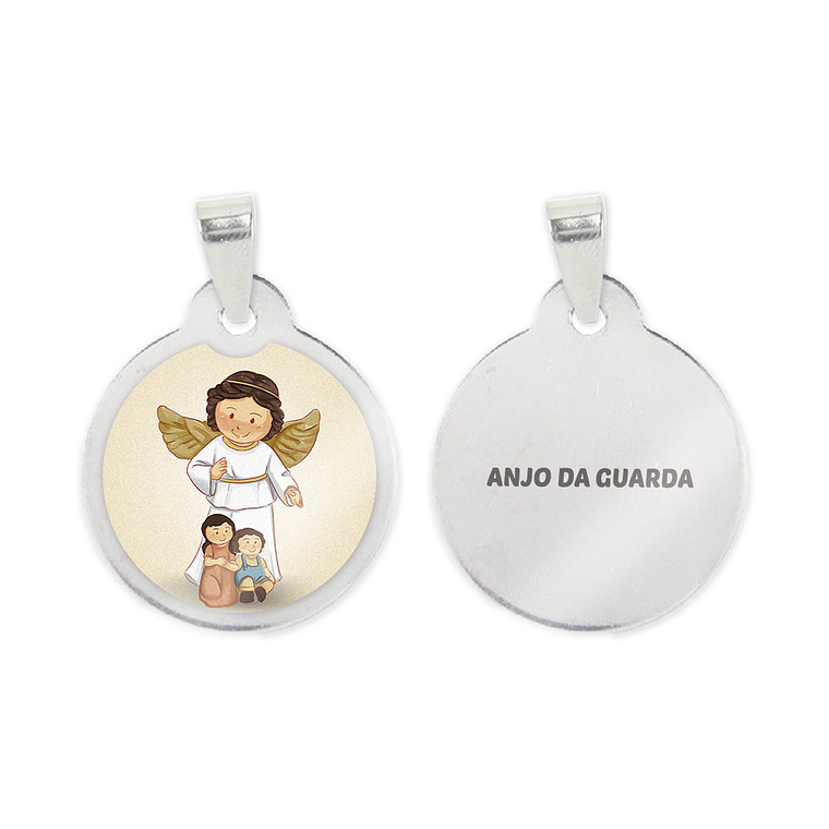 Fio e medalha do Anjo da Guarda em aço inoxidável 2