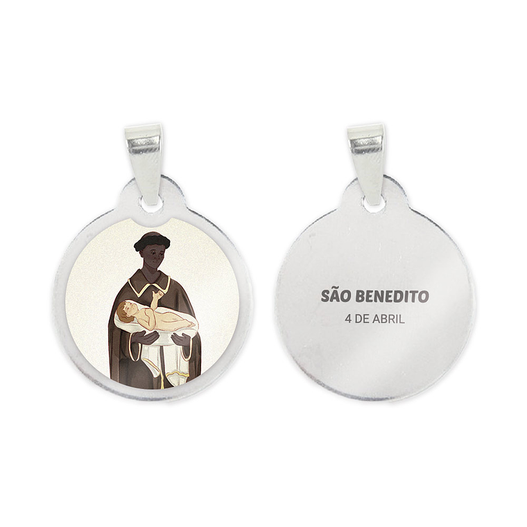 Collana e medaglia di San Benedetto in acciaio 2