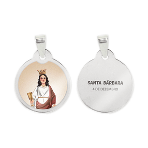 Saint Barbara necklace and medal in stainless steel