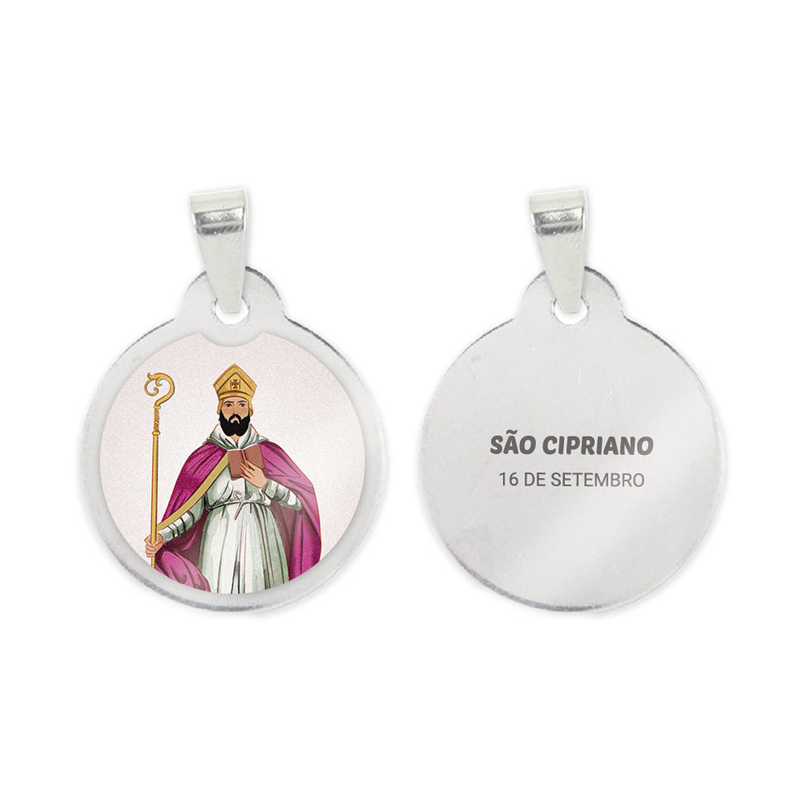 Collana e medaglia di San Cipriano in acciaio 2