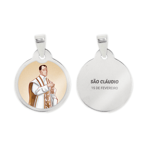 Chaîne et médaille de Saint Claude en acier 2