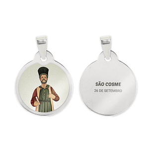Saint Cosmas necklace and medal in stainless steel
