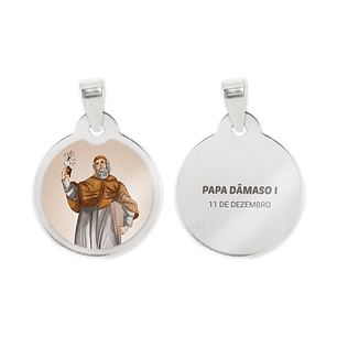 Pope Damasus I necklace and medal in stainless steel