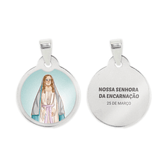 Our Lady of the Incarnation chain and medal in stainless steel