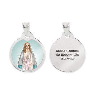 Our Lady of the Incarnation necklace chain and medal in stainless steel