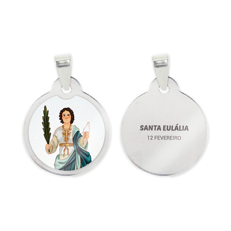 Collier et médaille de Sainte Eulalie en acier 2