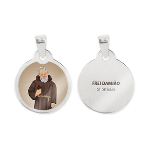 Friar Damian necklace and medal in stainless steel