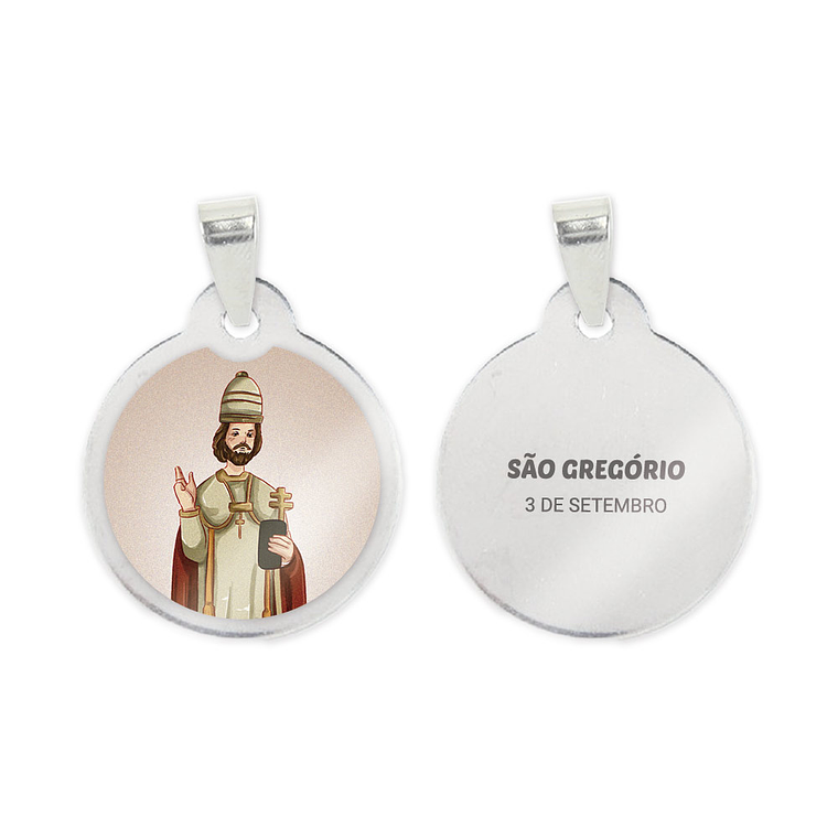 Collier et médaille de Saint Grégoire en acier 2