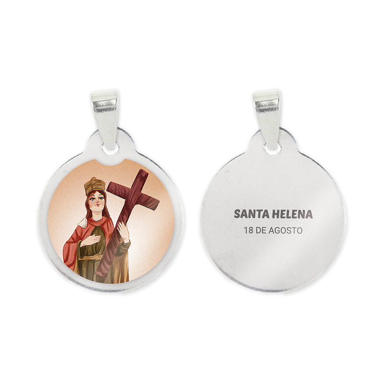 Collana e medaglia di Sant'Elena in acciaio 2