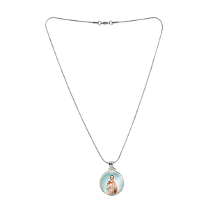 Saint Isidore necklace and medal in stainless steel