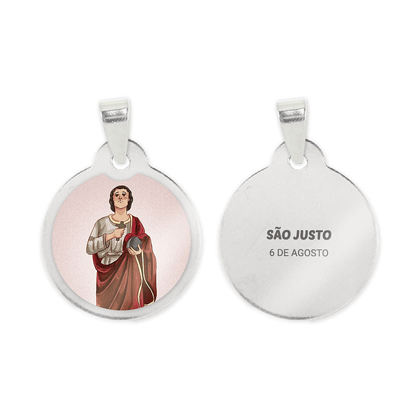 Catenina e medaglia di San Giusto in acciaio 2