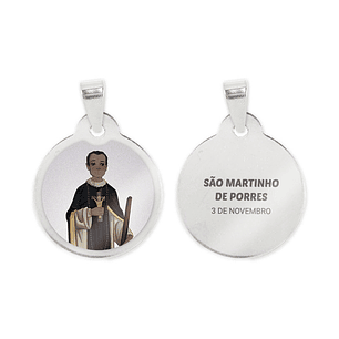 Saint Martin de Porres necklace and medal in stainless steel