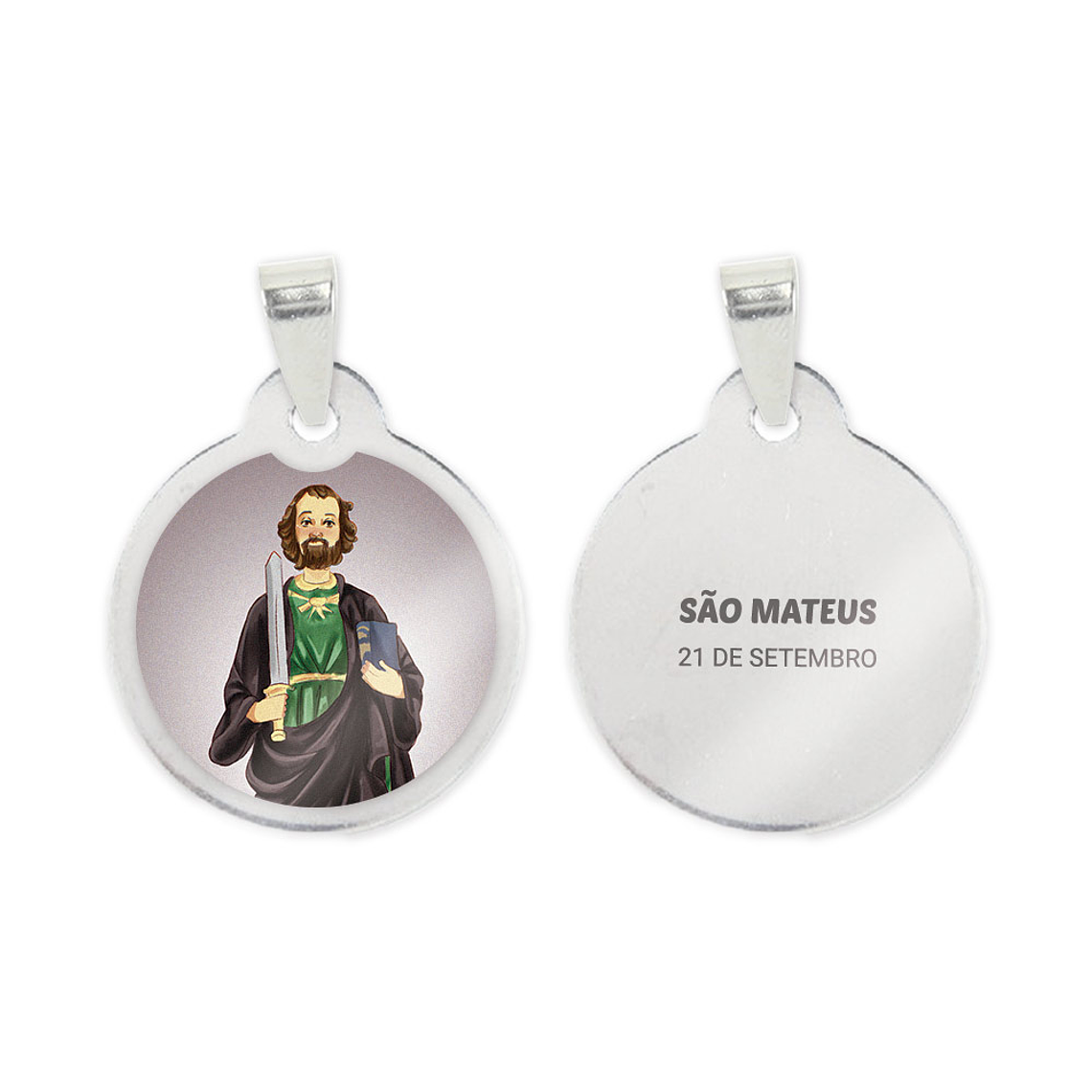 Collar y medalla de San Mateo en acero 2