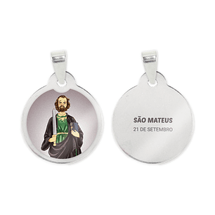 Saint Matthew necklace and medal in stainless steel