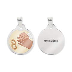 Catenina e medaglia di matrimonio in acciaio