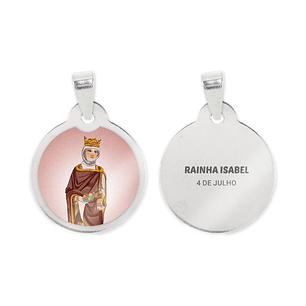 Queen Saint Elizabeth necklace and medal in stainless steel