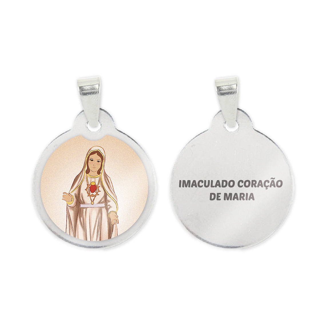 Collar y medalla del Sagrado Corazón de María en acero 2