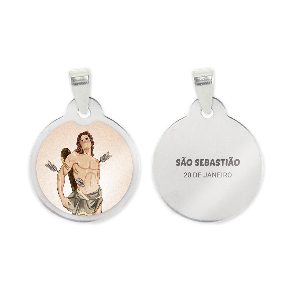 Collana e medaglia di San Sebastiano in acciaio 2