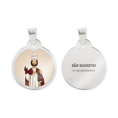 Cadena y medalla de San Silvestre en acero