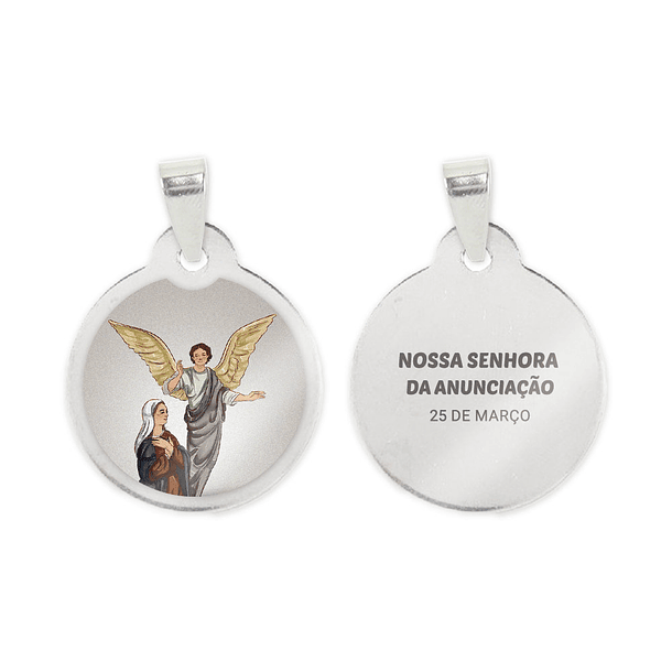 Our Lady of the Annunciation chain and medal in stainless steel 2