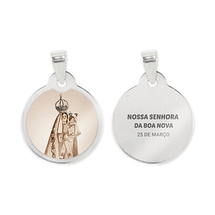 Our Lady of the Good News necklace and medal in steel